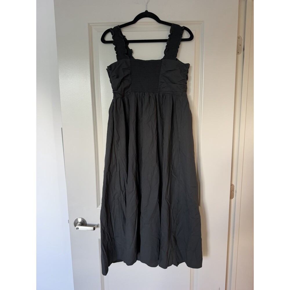 Rails NWT Irisa Dress in Black Size Large Cotton Poplin Midi Sweetheart Neckline - Picture 7 of 10
